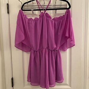 Scrappy flowy fuchsia romper